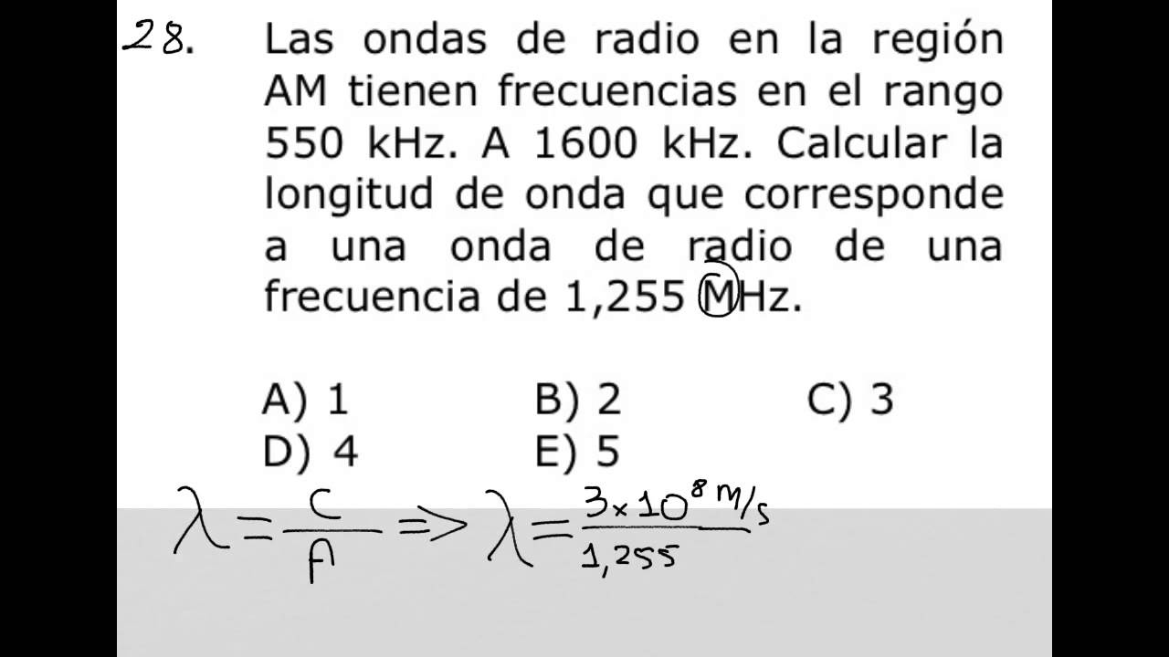 Como calcular la longitud de onda dada su frecuencia