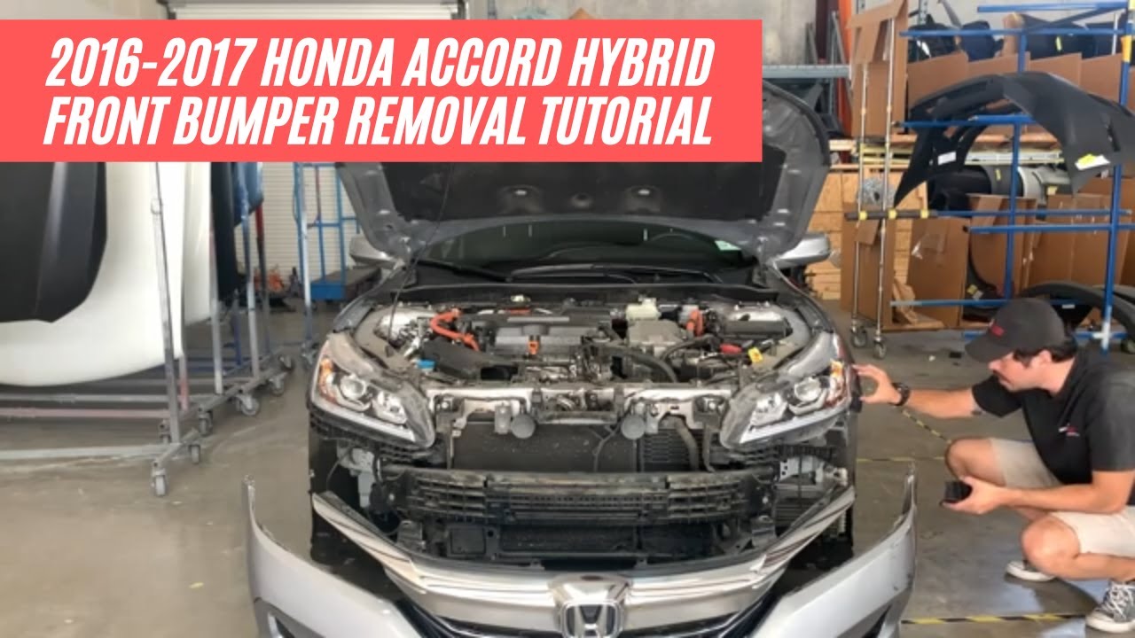 Снятие переднего бампера и решетки радиатора Honda Accord Hybrid 2016-2017 | ReveMoto