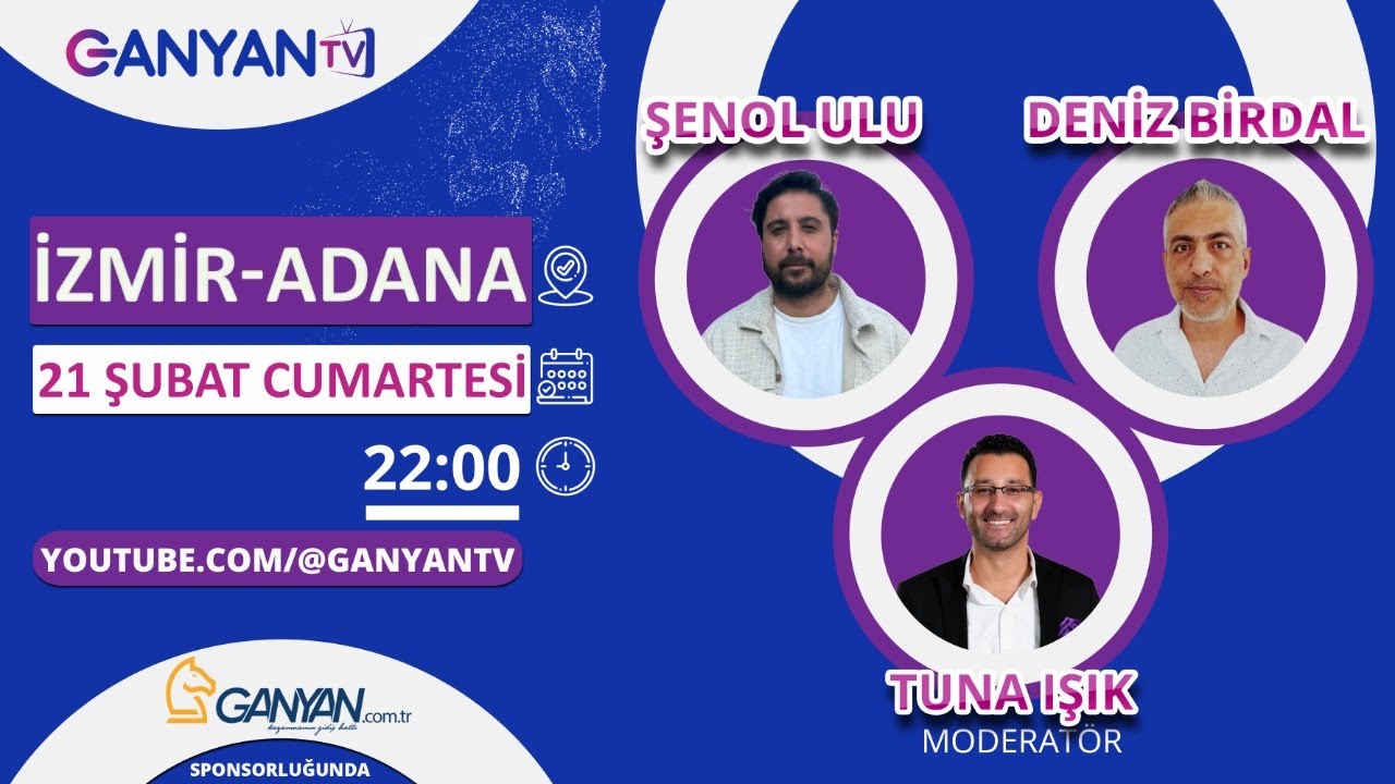 İZMİR/ADANA Ortak yayın Deniz BİRDAL & Şenol ULU 22 Şubat At Yarışı Tahminleri #ganyantv