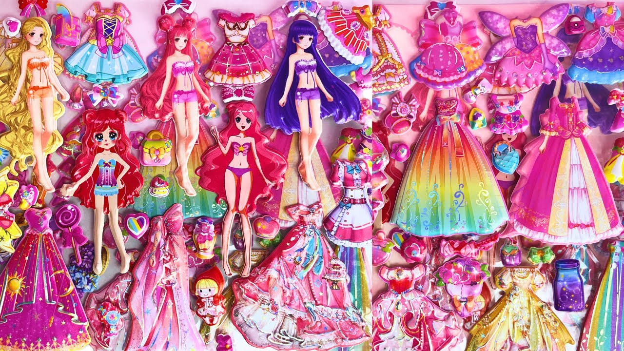 Sweet Anime's Girl's Dress up and Make up Change Video | Sweet Girl Fashion Collection #sticker #diy