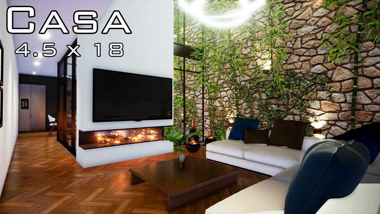 Casa de 4.5 x 18 | Casa Mali | DOBLE ALTURA