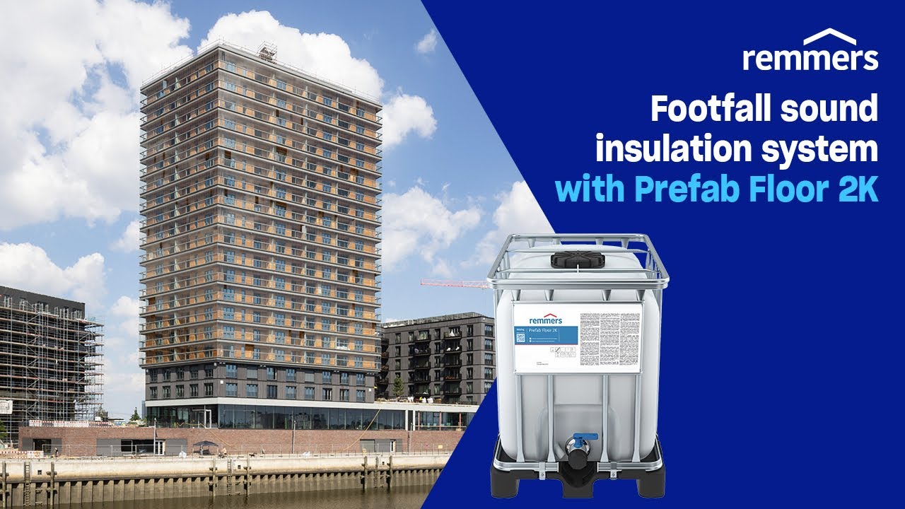 Footfall sound insulation system with Remmers Prefab Floor 2K