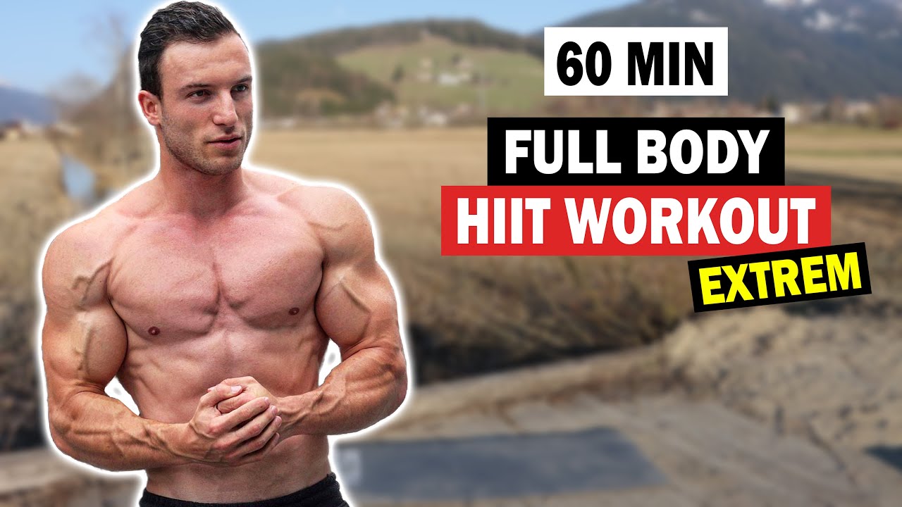 60 Minuten HIIT Ganzkörper Workout für Zuhause ohne Geräte!