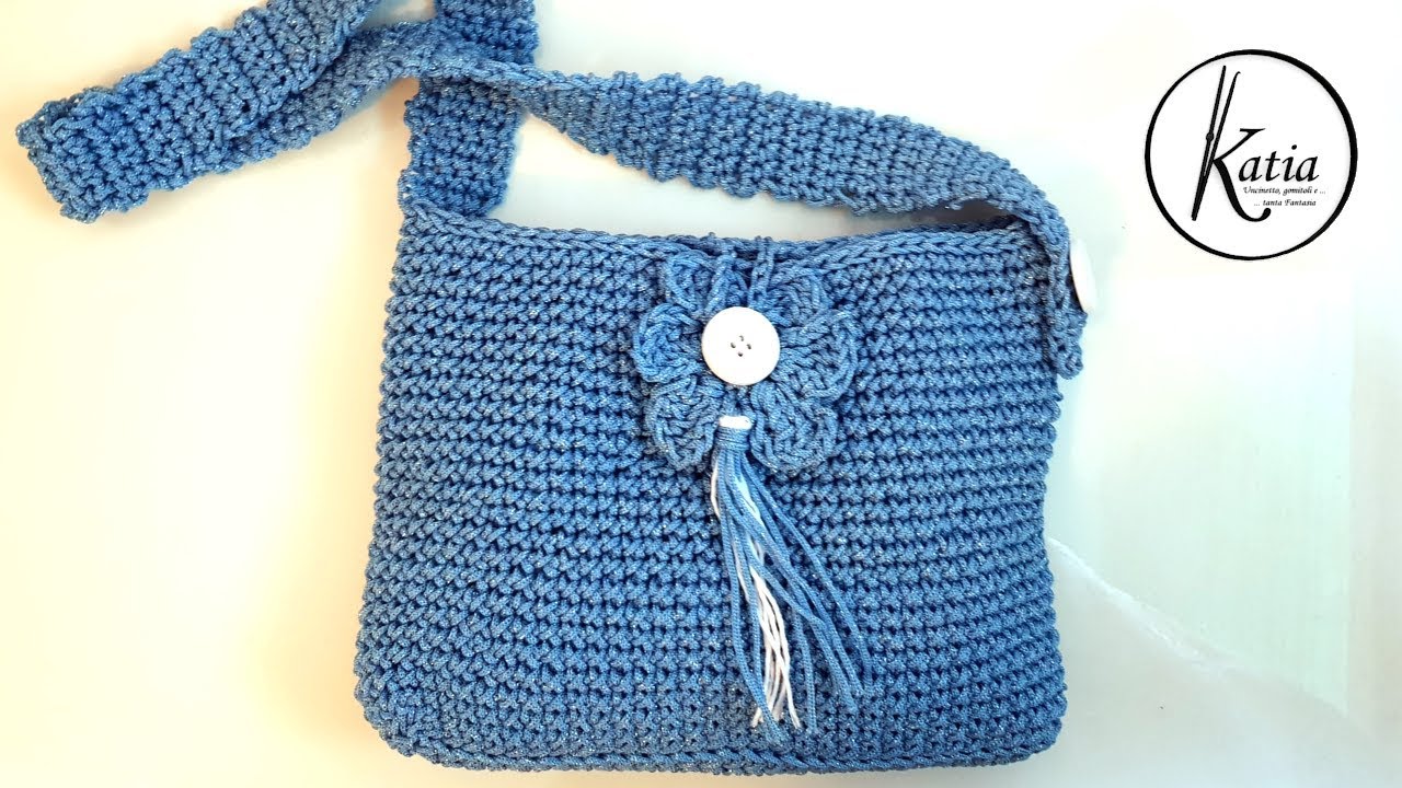 Tutorial uncinetto borsa glitterata con tracolla regolabile