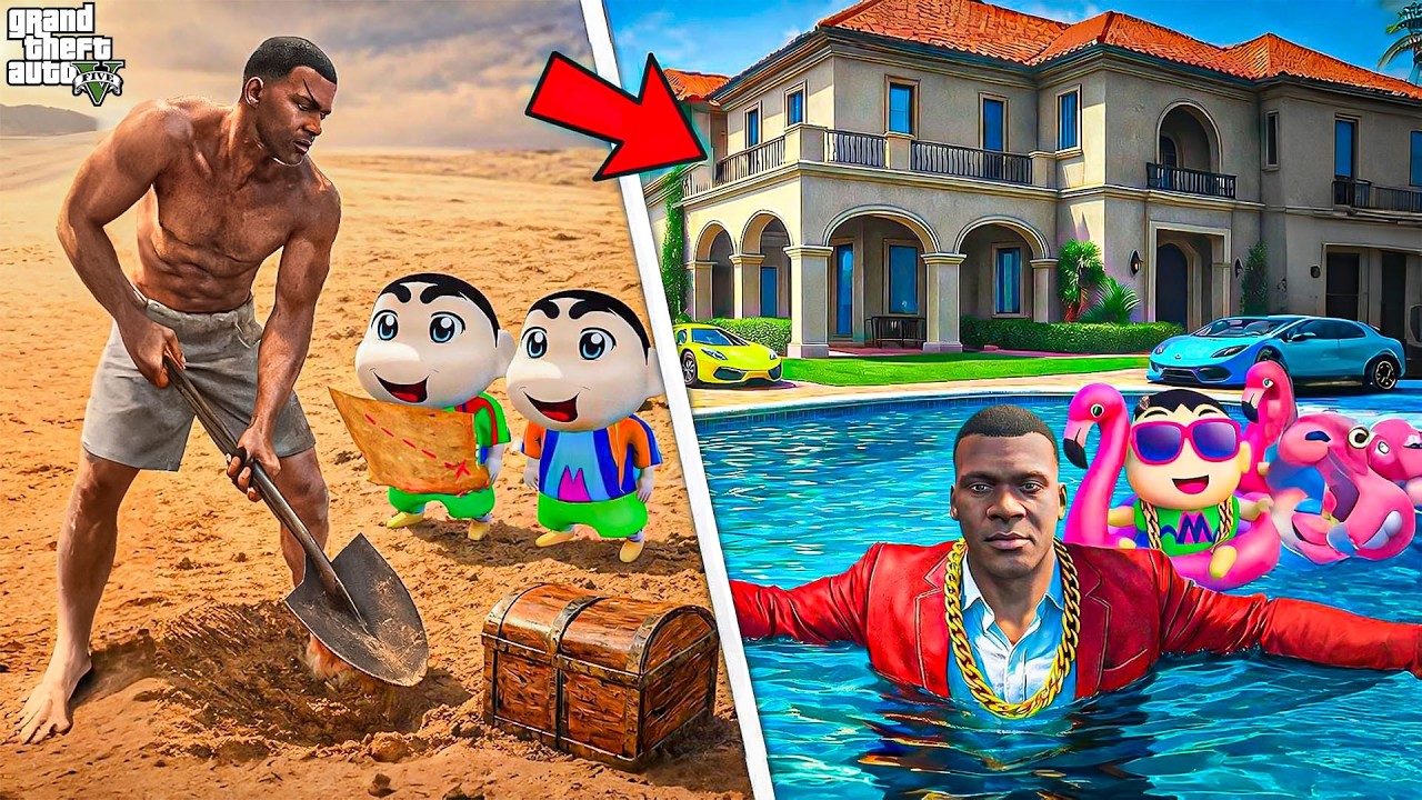 Shinchan & Franklin From Poor To Rich in GTA V ! 💸