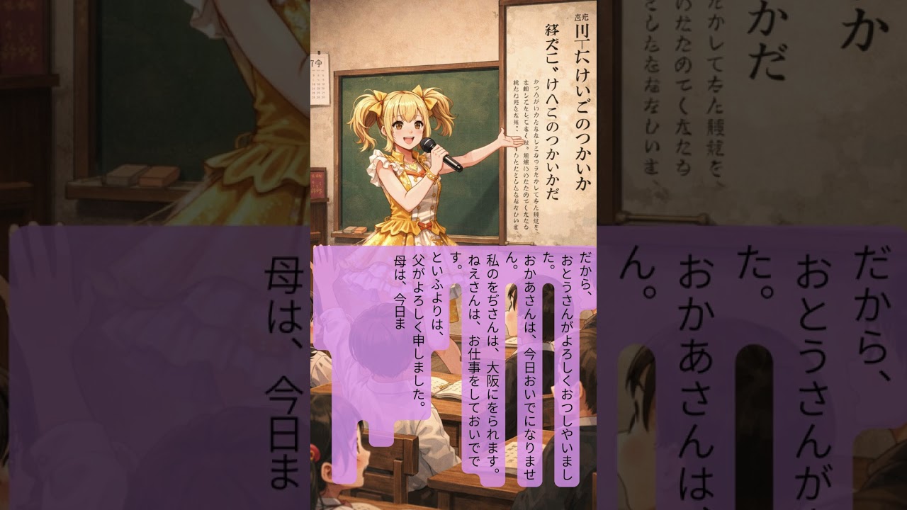 敬語の使い方　昭和17年『初等科國語 七』より　金嬢ハヤネ　朗読　#敬語 #教科書 #初等科國語 #昭和17年 #日本語 #日本文化 #言葉遣い #国語 #教育史  #AI音楽
