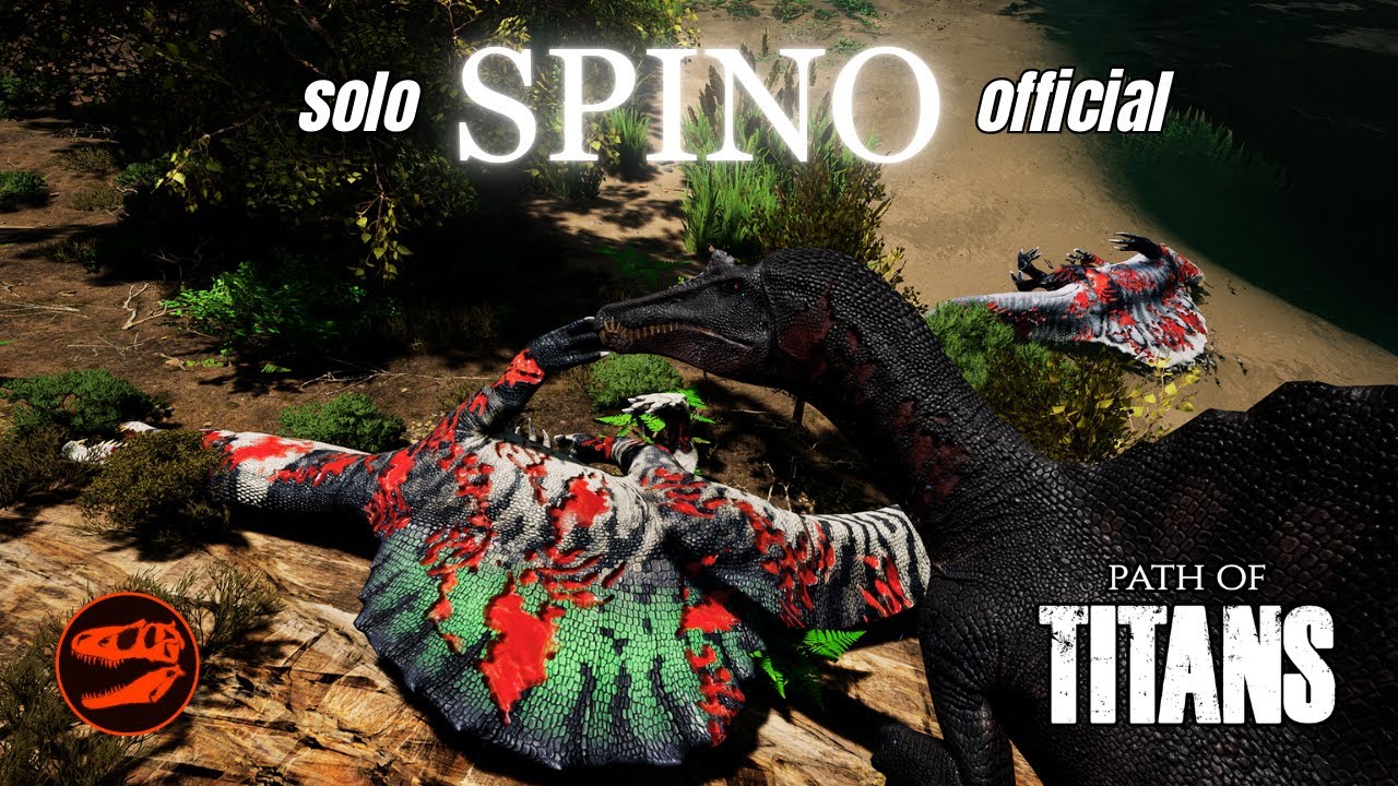 Solo Spinosaurus fights on official - PvP Gameplay - Path of Titans - Gondwa Official #pathoftitans
