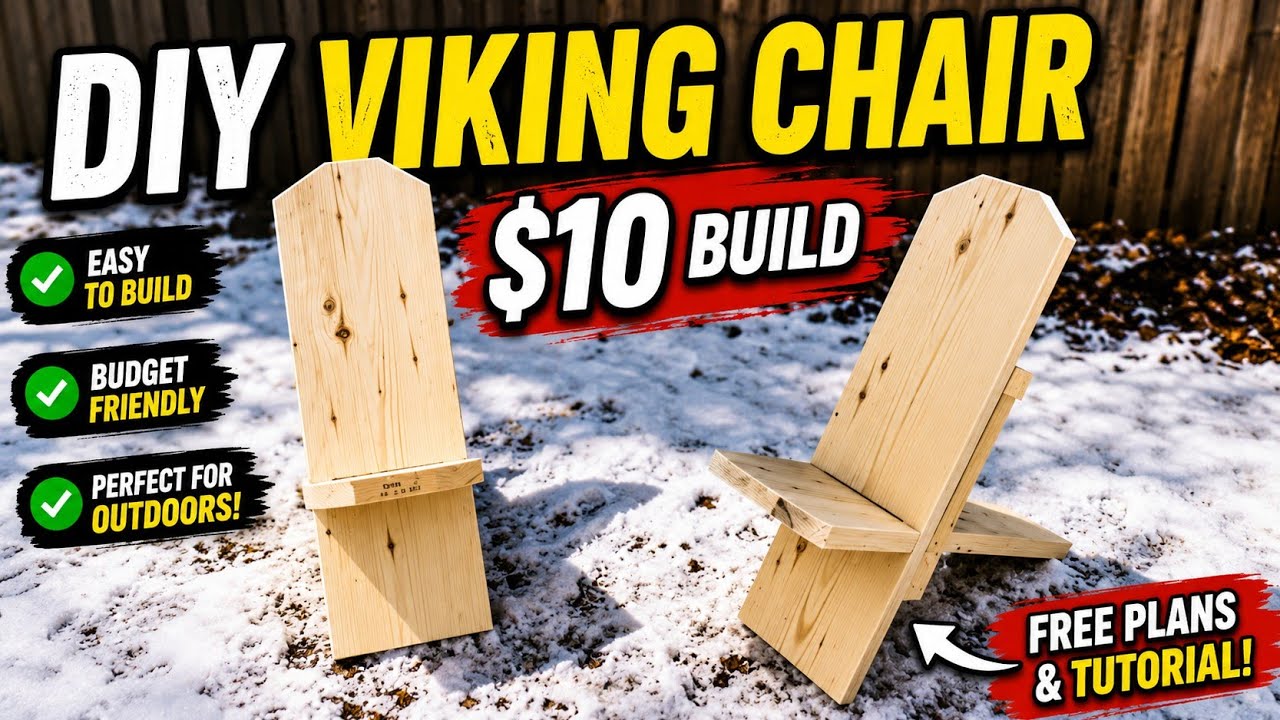 How to make a wooden Viking chair for $20 - free plans