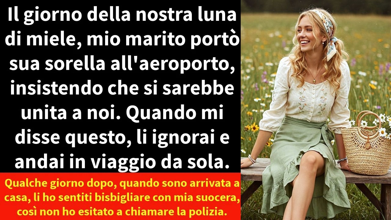 Il giorno della nostra luna di miele, mio marito portò sua sorella all'aeroporto, insistendo che si