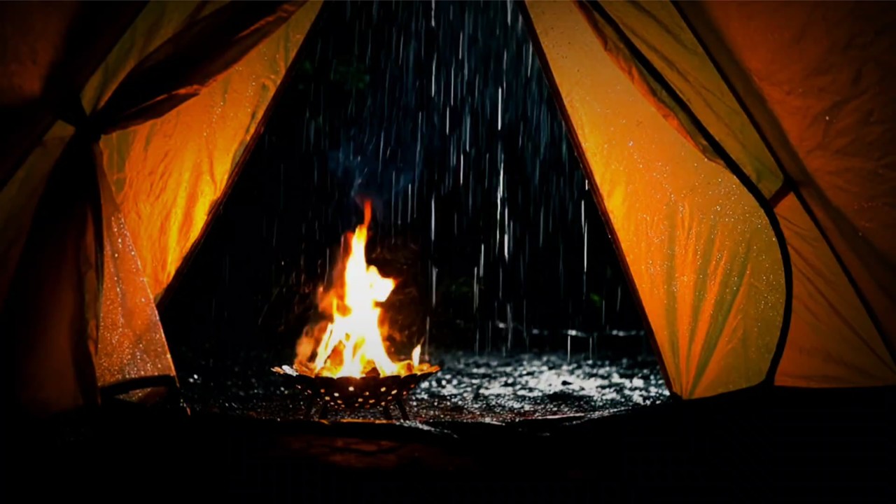 Calm Evening Rain Inside a Camping Tent | Relaxing ASMR Ambience | Rain Sound For Sleeping