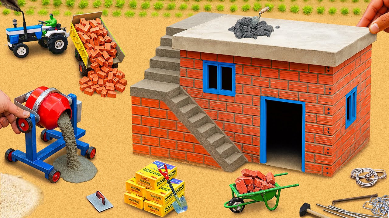 Thief Bombed House | DIY Modern Fireproof Mini House with Bricks and Cement Science Project
