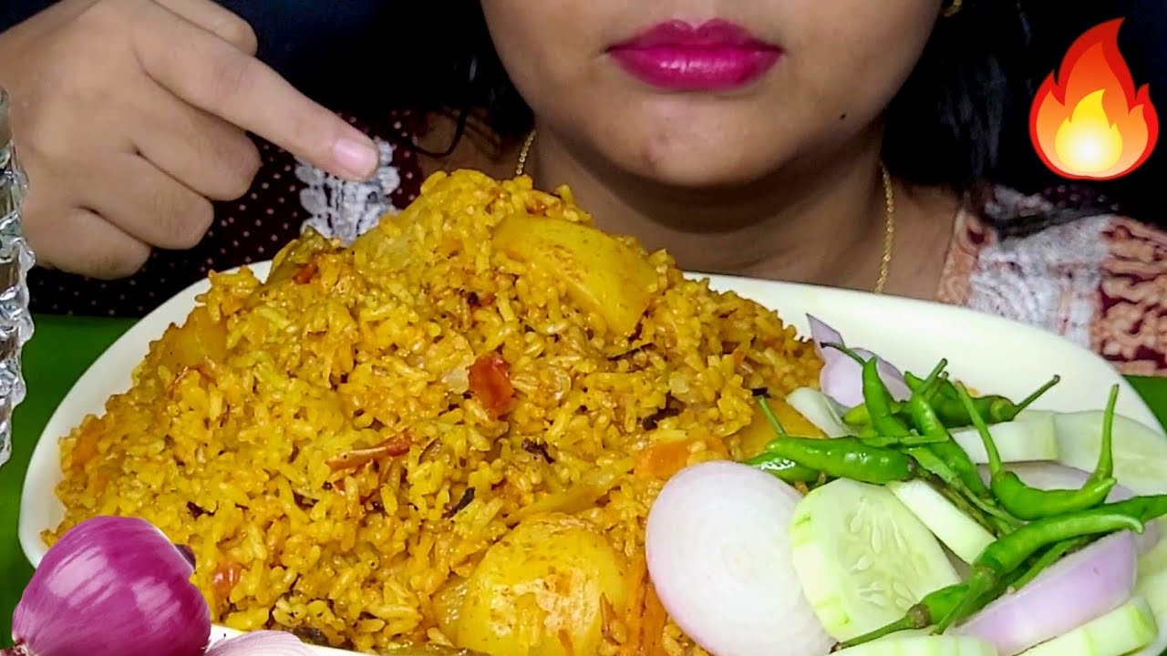 Eating : South Indian Style Veg Biryani 🥰 || Indian ASMR || Biryani Lovers