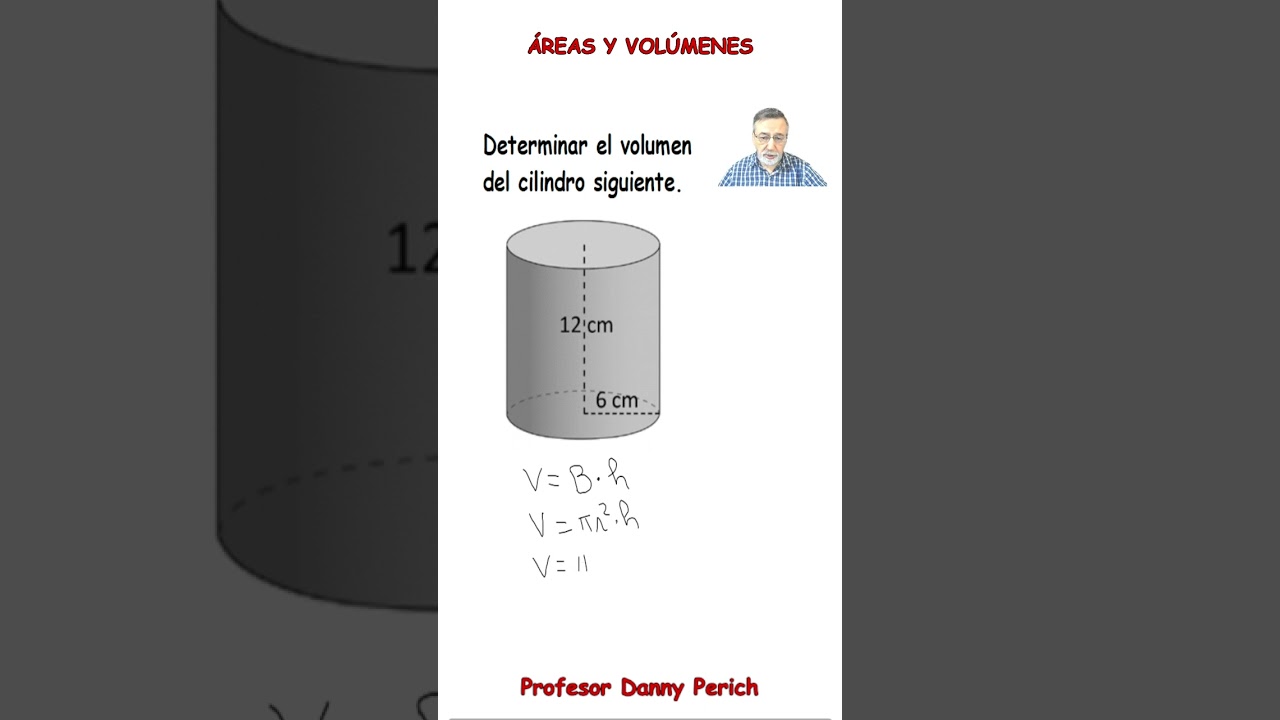 &Aacute;reas y Vol&uacute;menes de Cuerpos Geom&eacute;tricos. Ejercicio 12.
