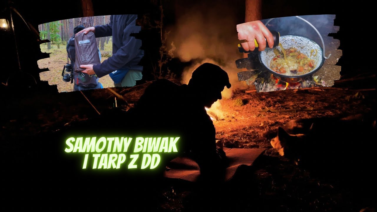 Samotny biwak | Nowy zestaw do spania | Gotowanie w terenie | Bushcraft z piesem