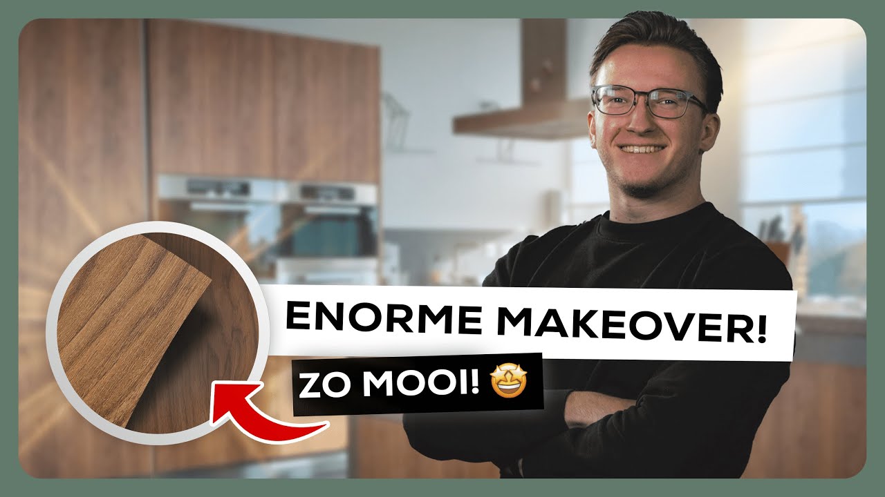 KEUKEN WRAPPEN in BRUINE HOUTLOOK!