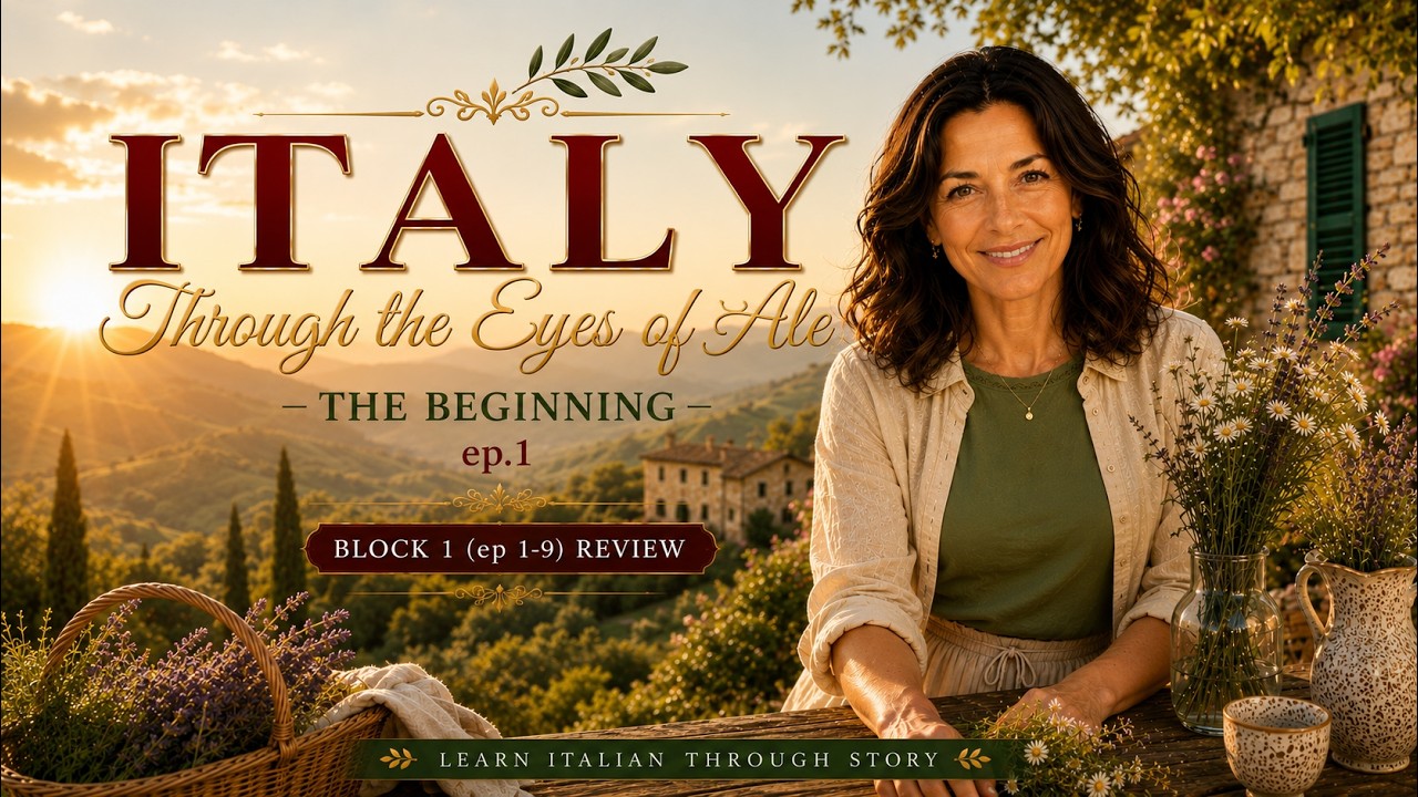 Learn Italian Through Story | Review of Episodes 1&ndash;9 | Italy Through the Eyes of Ale- The Beginning