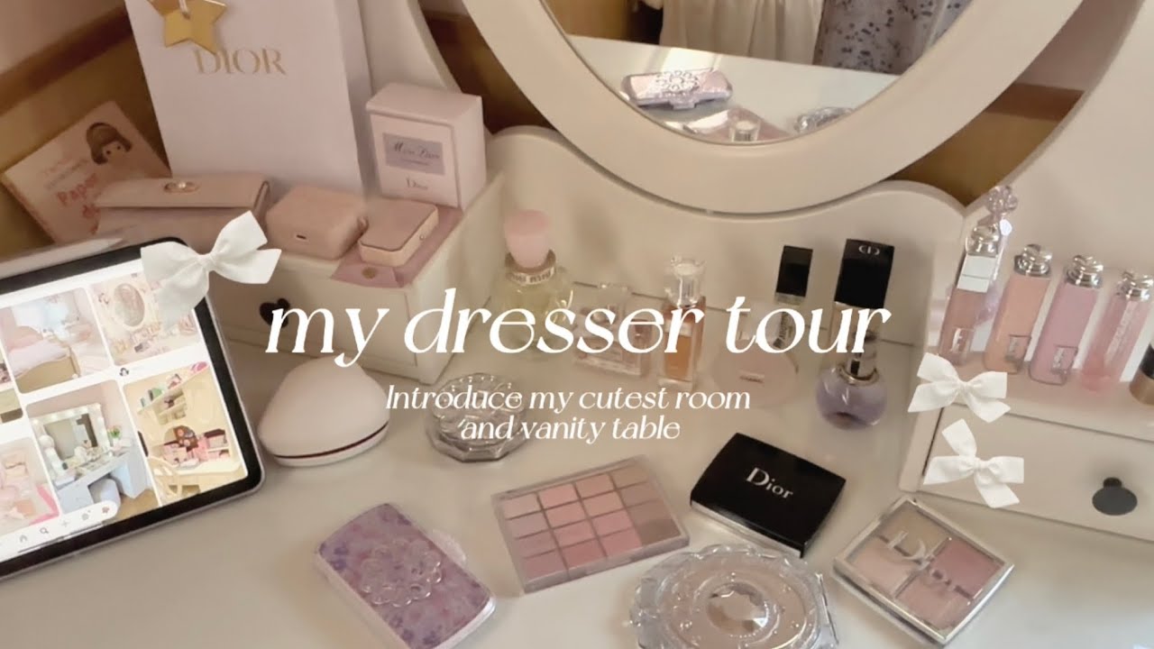 世界一かわいい私のドレッサー紹介🎀💅🏻| コスメ紹介|ルームツアー|バレエコア|コスメ収納|デパコス|プチプラ|韓国コスメ|dresser|vanity table|coquette