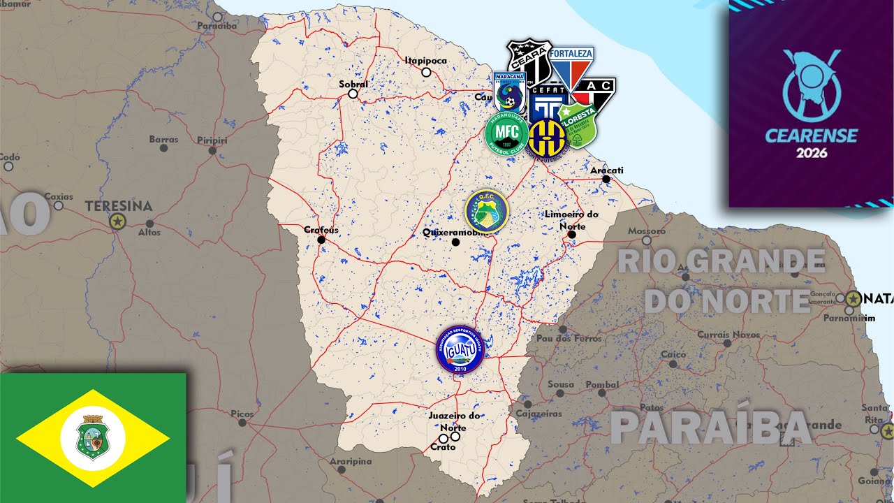 Cearense 2026 - Conhe&ccedil;a os Clubes, Cidades e Est&aacute;dios