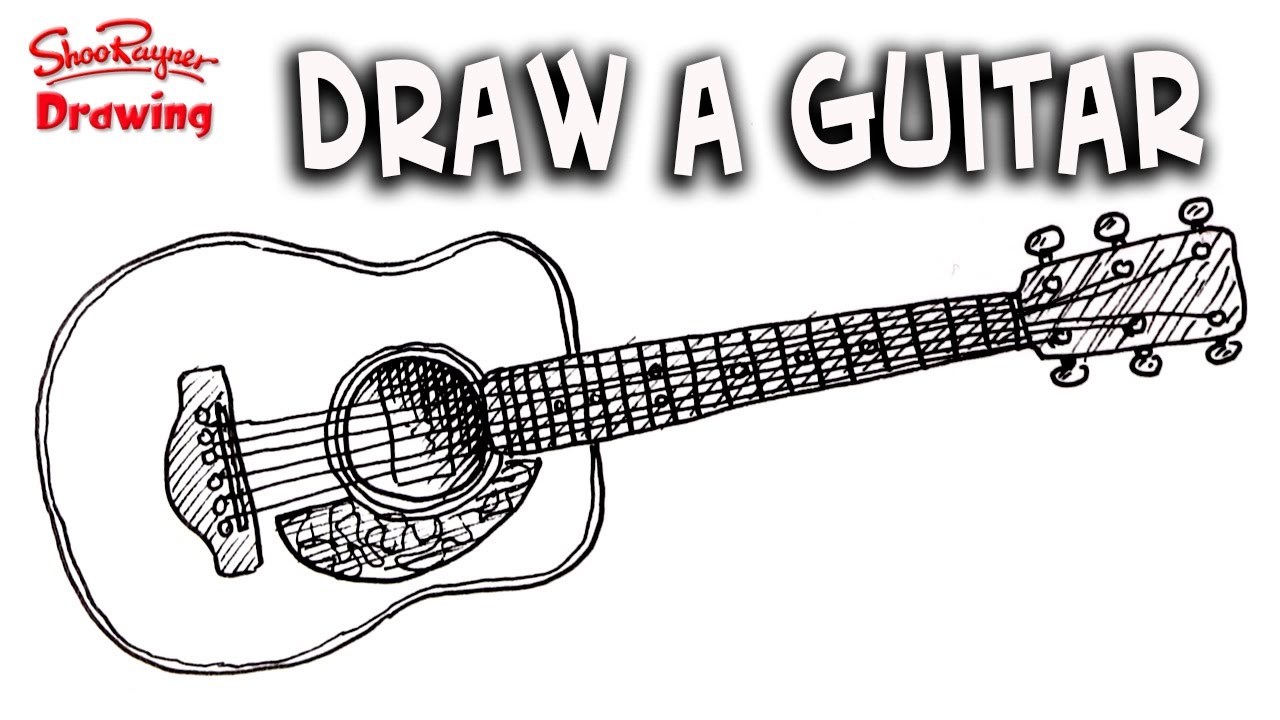 How to draw a Guitar easy step by step for beginners