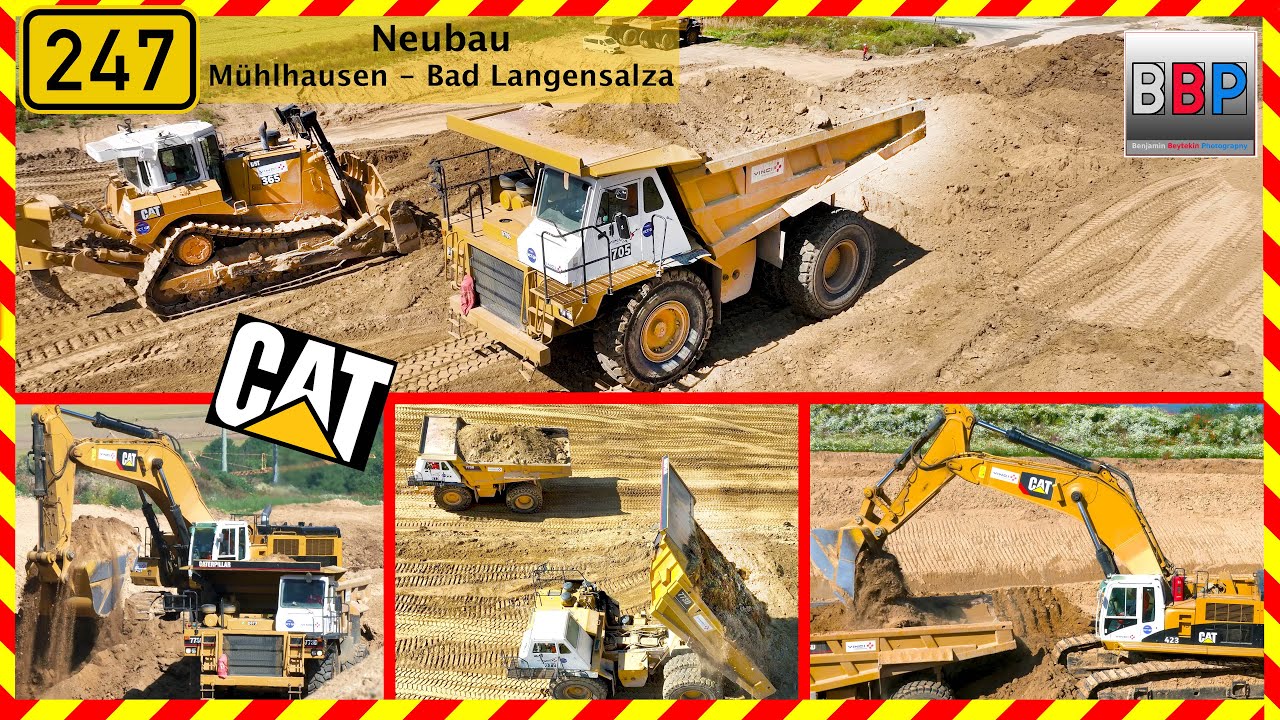 👷 CAT 390D, 4x 773D, D8T,... B 247 Mühlhausen, 2023. #16 #caterpillar #excavator