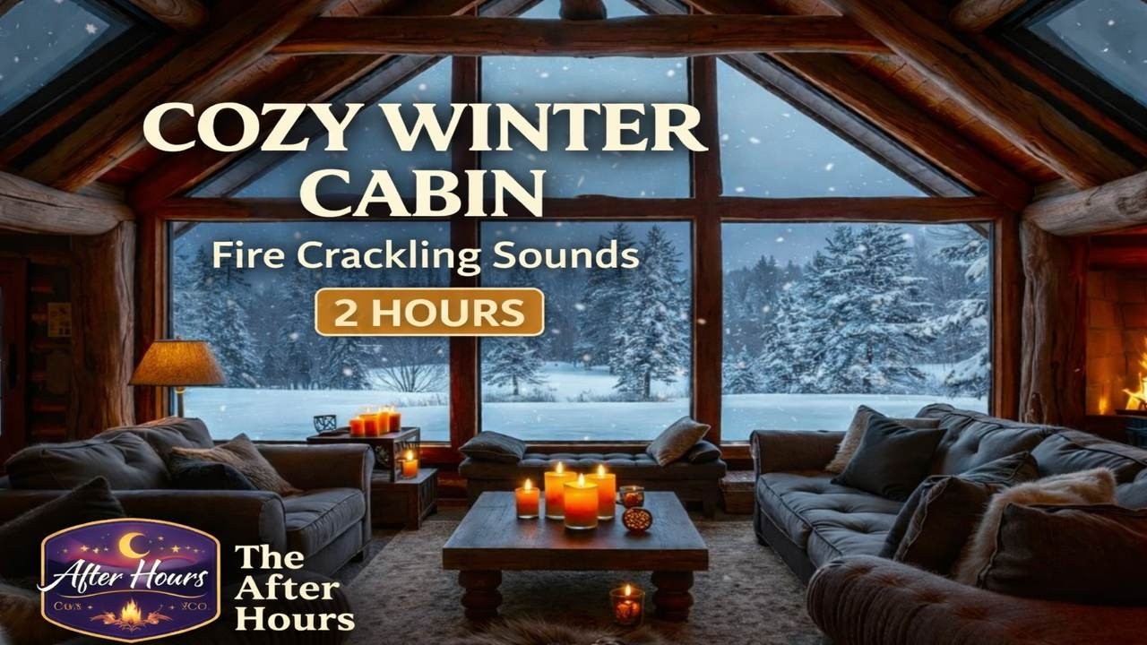 2 Hours of Cozy Winter Cabin Ambience ❄️ Fire Crackling Sounds for Sleep, Relax & Focus