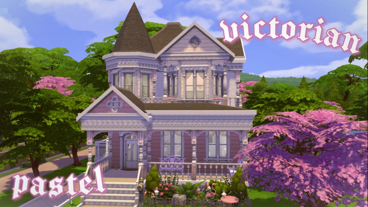 Pink Victorian Home | Sims 4 Base Game Speed Build | No CC