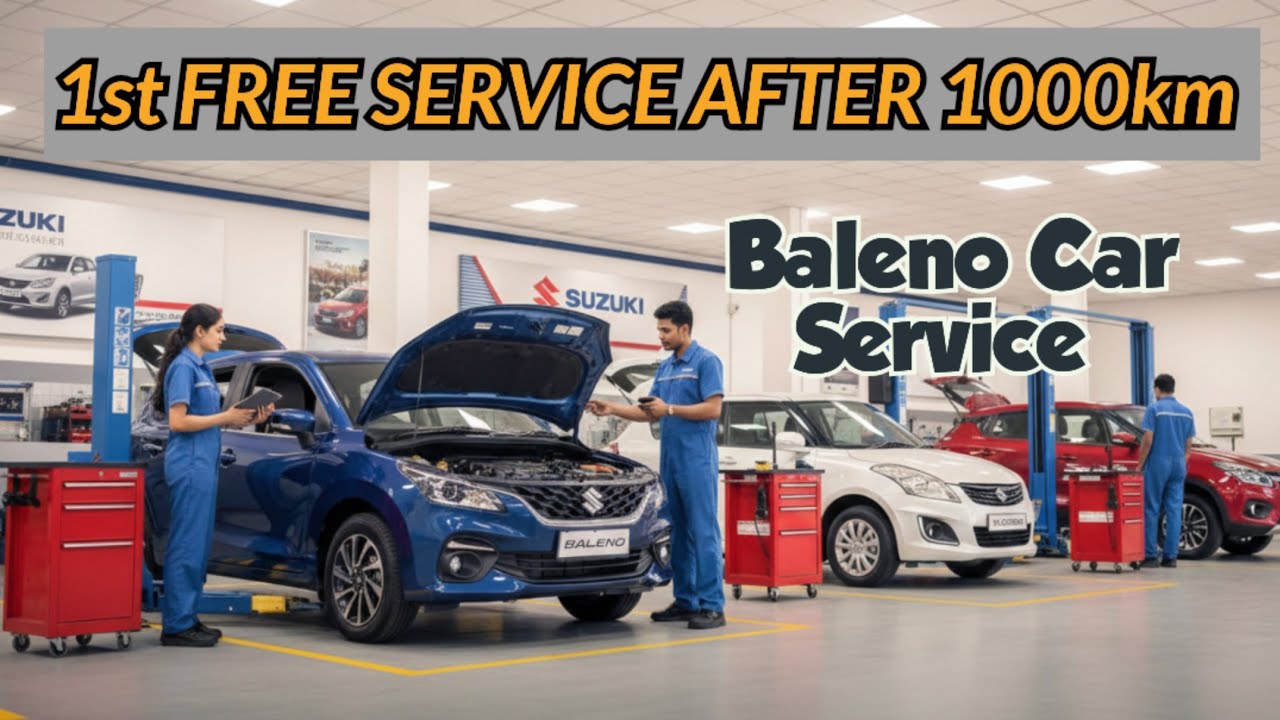 FIRST SERVICE BALENO CAR FREE at 1000km😃| फर्स्ट फ्री कार सर्विस में क्या क्या मिलता है।