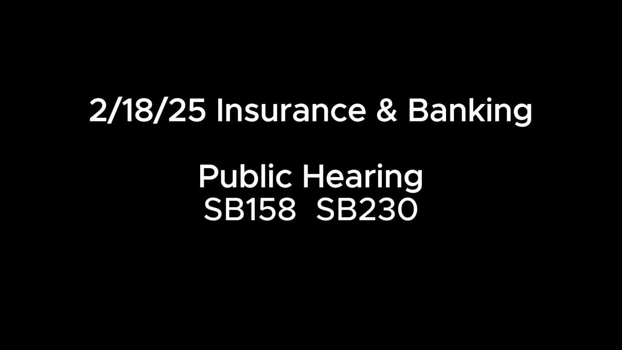 2/18/25 Insurance & Banking PH: SB158 SB230