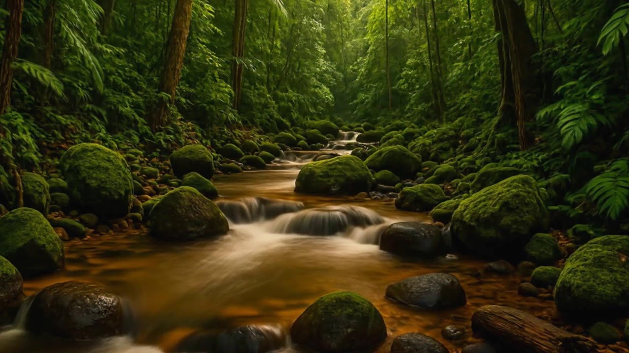 LIVE: Tranquil Forest Stream | Relax, Sleep & Meditate | White Noise Room 4K