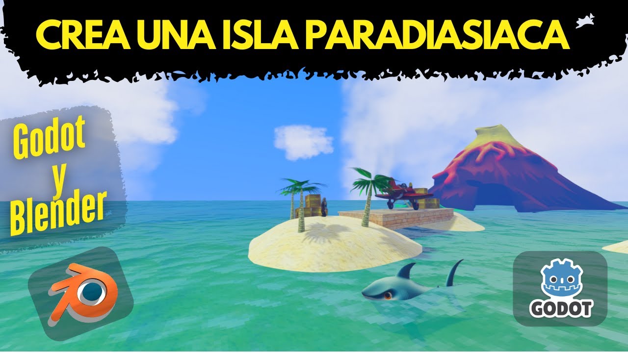 Crea un ESCENARIO de videojuegos estilo MARIO Sunshine en GODOT y BLENDER  - Parte 2