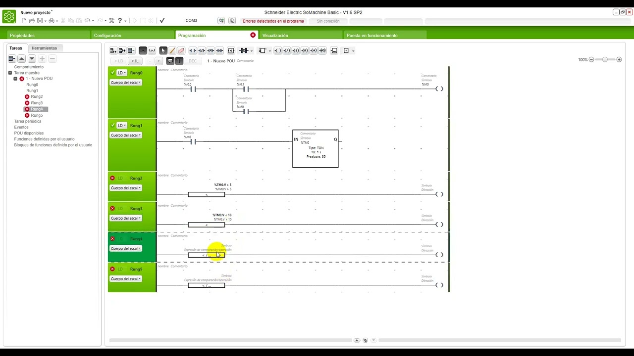 USO DE COMPARADORES EN PLC SCHNEIDER ELECTRIC M221