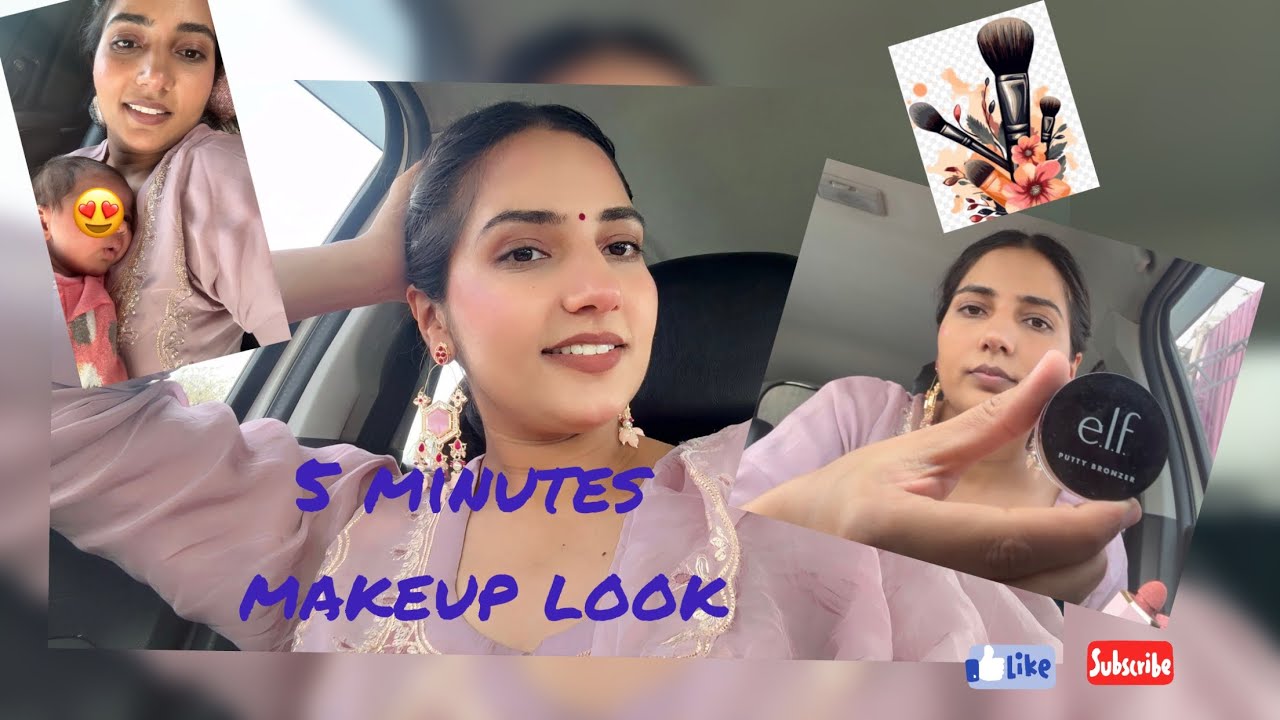 5 minute minimal makeup in a car #newmom #realistic 