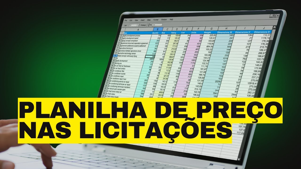 PRECIFICAÇÃO PARA LICITAÇÃO - IMPORTÂNCIA DA PLANILHA DE PREÇOS