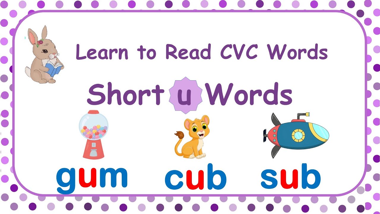Short u words | CVC words with pictures | CVC words with the short u sound | First Step Reading