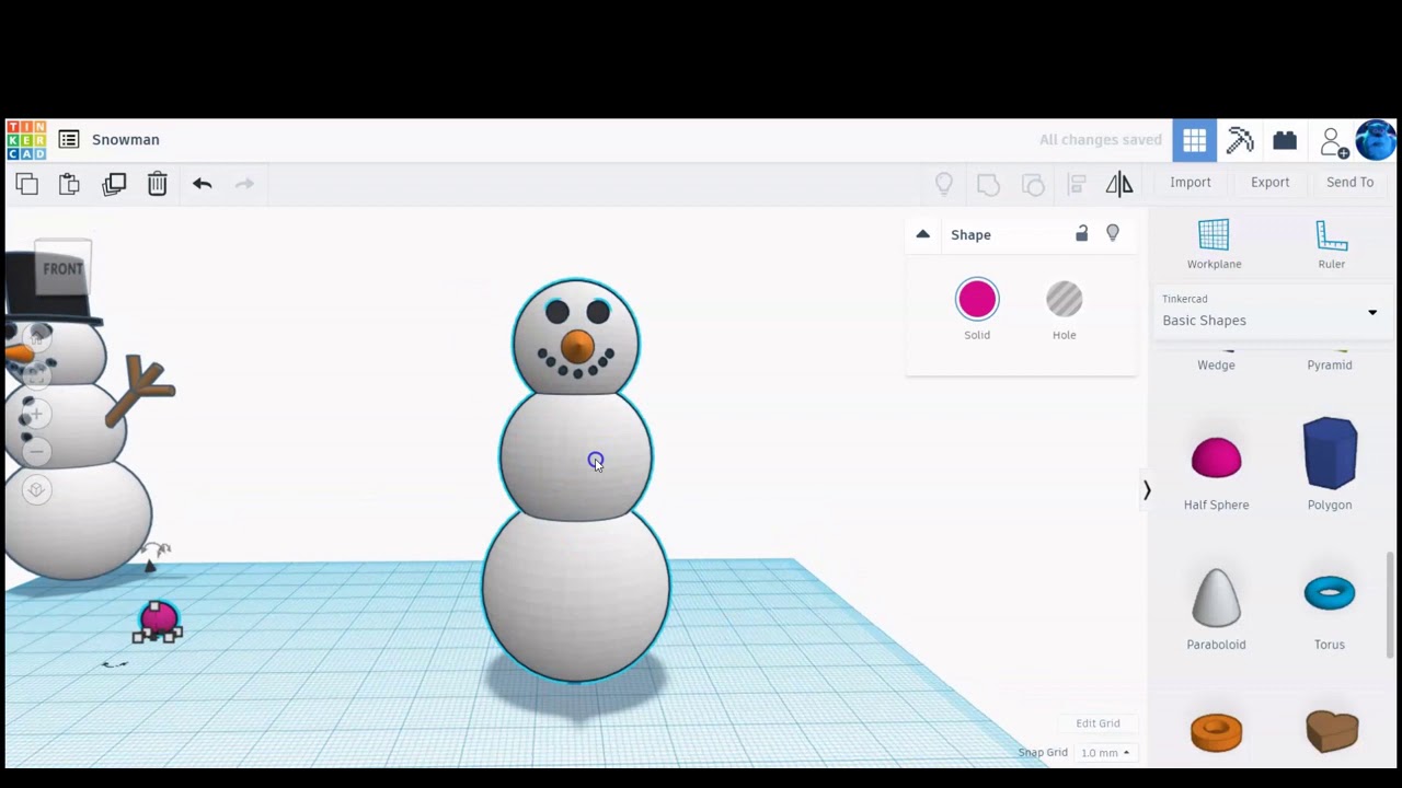 Снеговик TinkerCAD