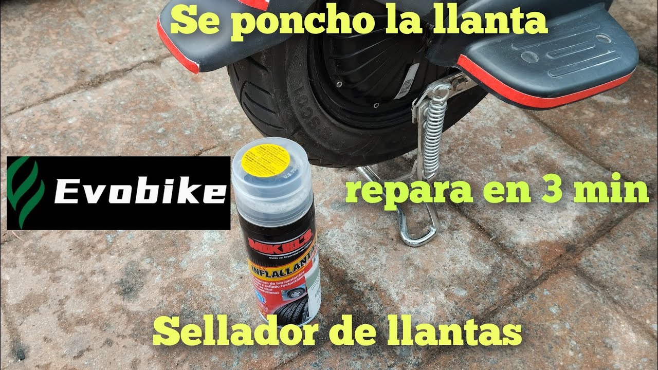 Cómo reparar llanta ponchada de moto electrica. SELLADOR ✅ #evobike #selladordellantas