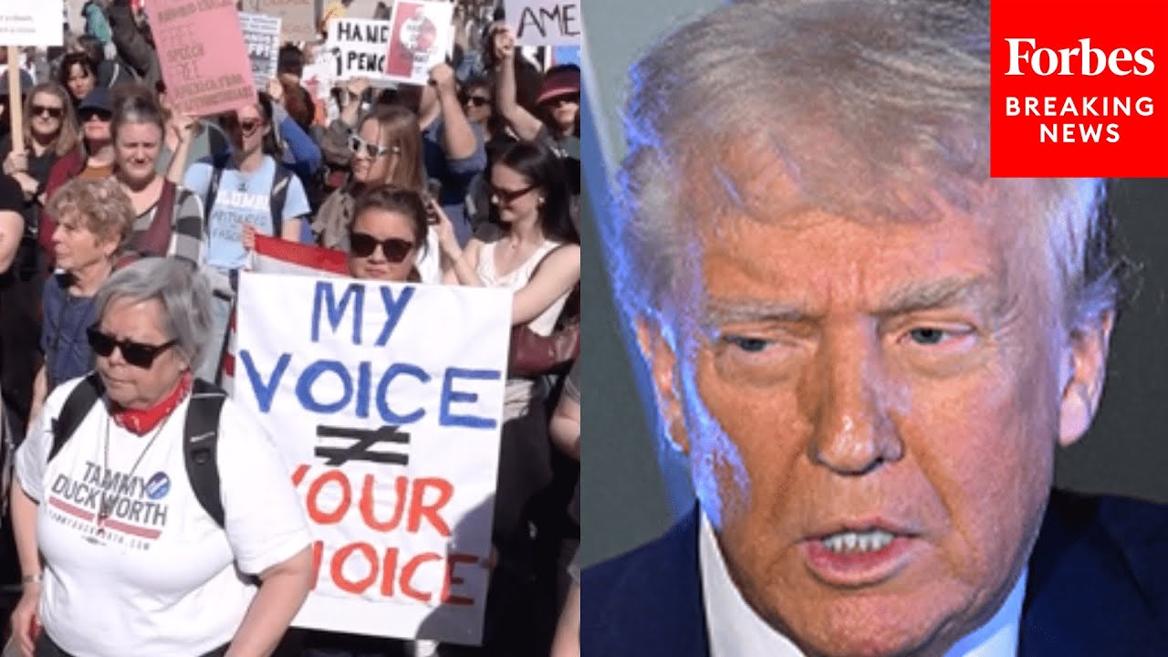 Protesters Flood The Streets Of London For The ‘Hands Off Rally’ To Protest President Trump And Musk