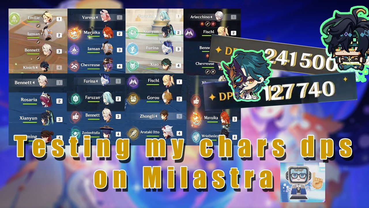 [27/01/2026] Testing my character's dps on milastra (builds and UI included) | Genshin Impact