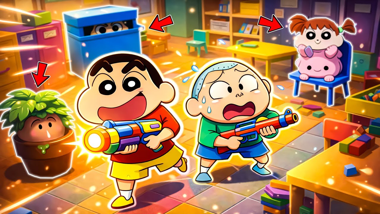 Shinchan VS His Friends In Hide Online - Hunters Vs Props 😱 | Shinchan Hide & Seek Game 😂