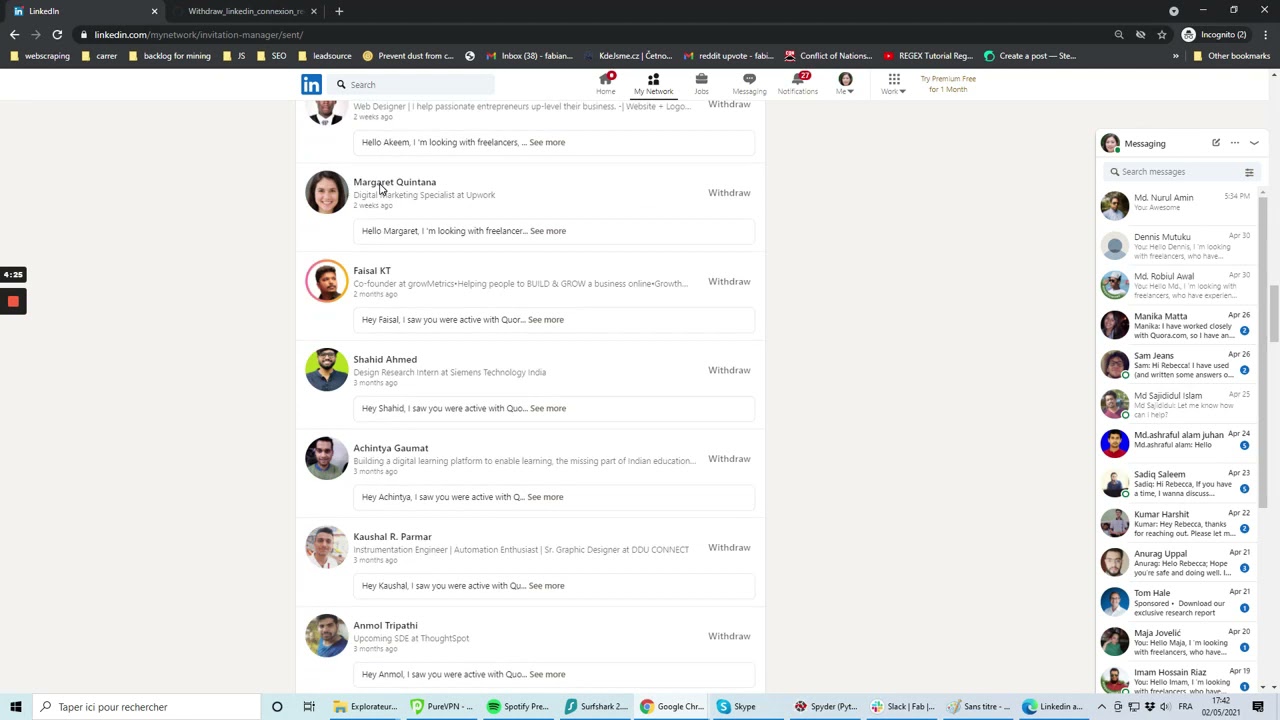 How to clean up pending contact requests on LinkedIn?