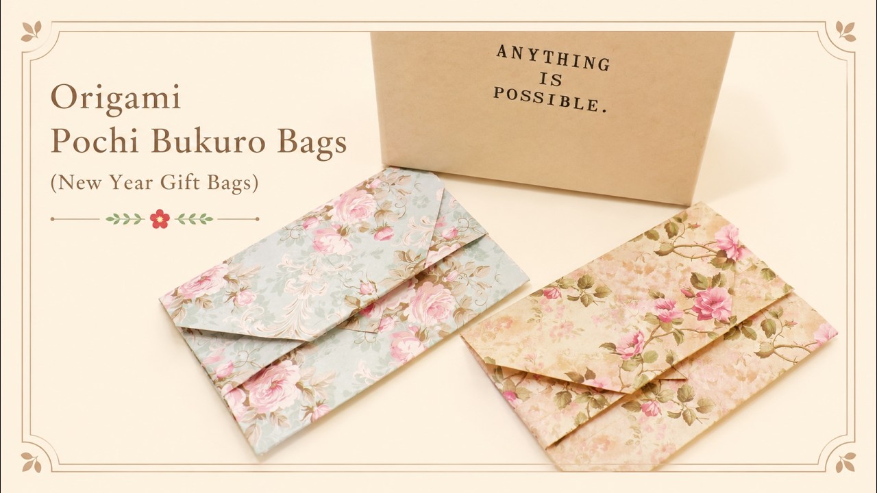 Origami Pochi Bukuro Bags | How to Make New Year Gift Bags with Paper | Paper Bags Craft | DIY