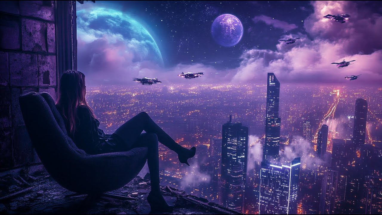 Cyberpunk Neon City | Rain, Peaceful Zen Melodies and Soothing Low Frequency Sound Waves