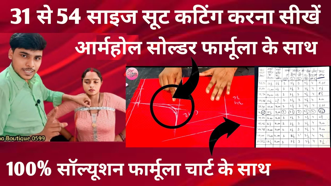 31 से 54 साइज सूट कटिंग करना सीखें  / suit ki cutting kaise karte hain / suit ki fitting 