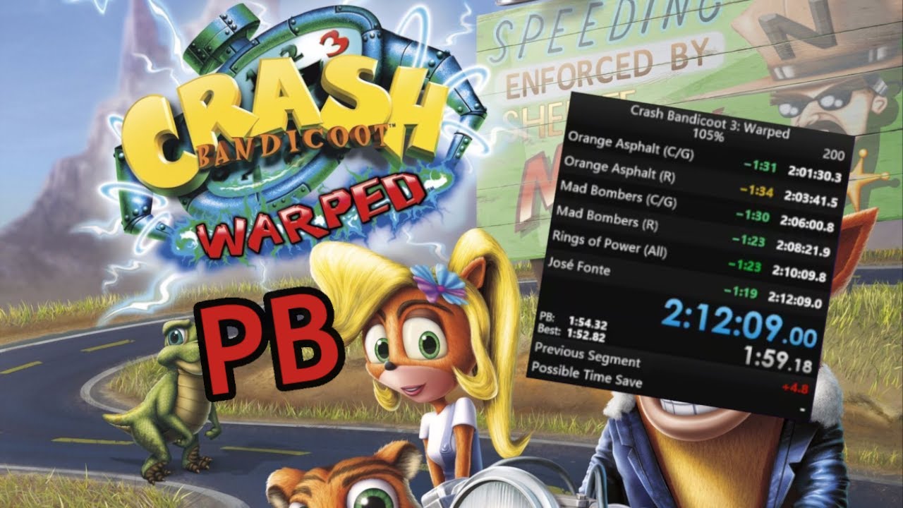 Crash Bandicoot 3 Warped 105% PB: 2:12:09