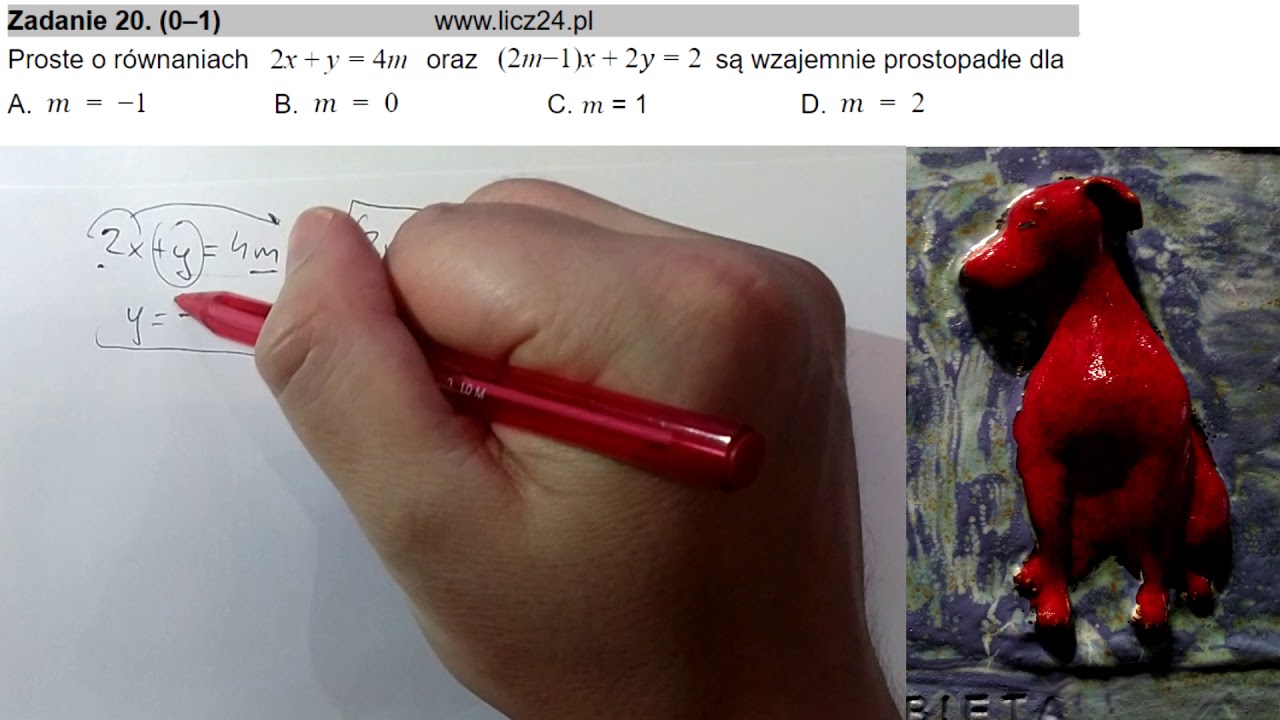 arkusz 1 [zad 20] proste prostopadłe, parametr
