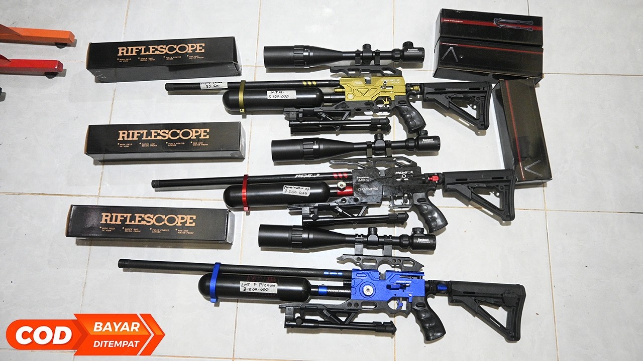 3 Senapan angin pcp bocap predator 500cc harga murah dengan teleskop bushnell long