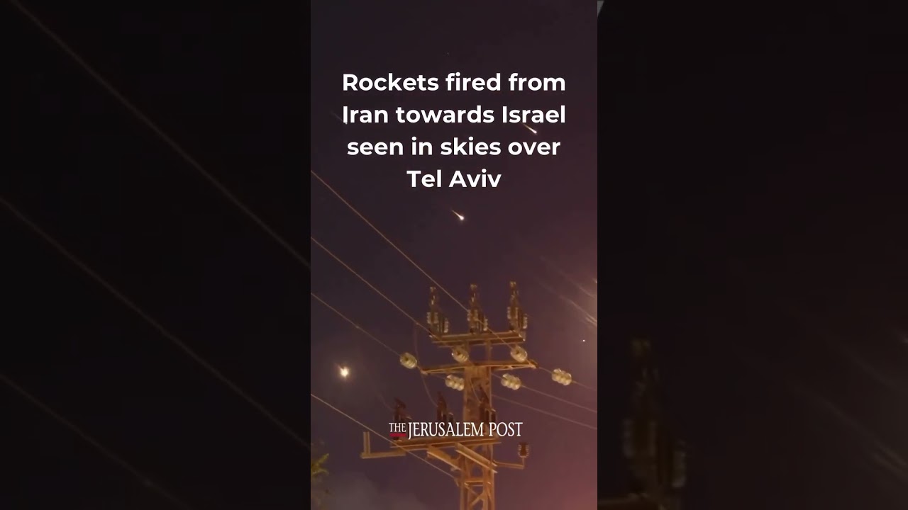Rockets fired from Iran toward Israel spotted in the skies over Tel Aviv