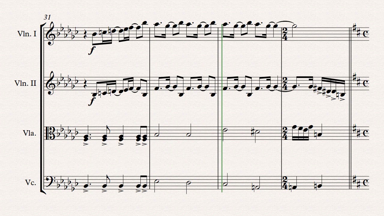 Vivo Por Ella (vivo per lei) String Quartet Sheet Music