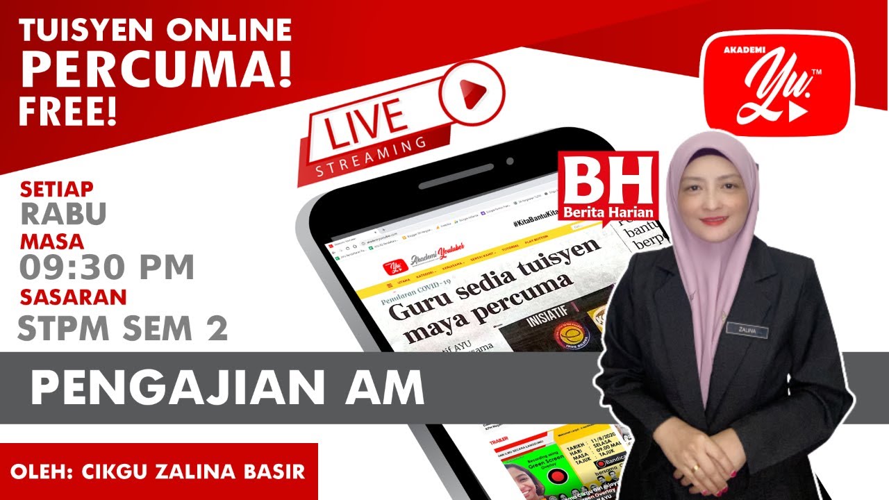 🔴[LIVE] PENGAJIAN AM STPM : ABK SEM 2 BERSAMA CIKGU ZALINA BASIR #18 #TUISYENPERCUMA
