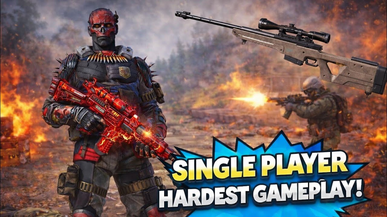 Hardest gameplay in codm battle royale with single player and my AK117 with sniper.